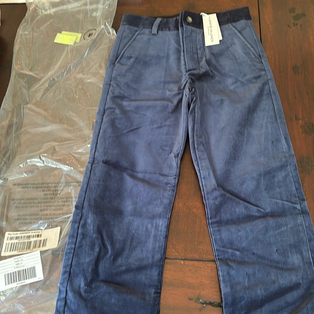 NWT Size 8 Blue Crushed Velvet Janie and Jack Slacks